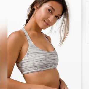 NWT Lululemon Free To Be Wild Sports Bra A/C Cup Space Dye White Silver Spoon